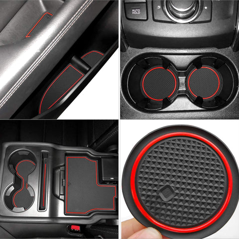 Auovo Anti Dust Mats for Mazda CX-5 CX5 2017-2020 Custom Fit Door Compartment Cup Holder Center Console Liners Interior Accessories(18pcs/Set) (Red)