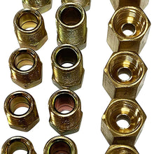 ASD Brake Line Fittings Assortment For 1/4" Tube (7/16" - 24 Thread, Inverted Flare) (Pack of 15-5 Short Nuts, 5 Long Nuts, 5 Unions)