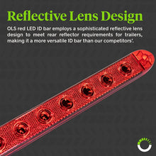 2pc 16" 11 Red LED Trailer Light Bar [DOT Compliant] [IP65 Waterproof] [Park/Brake/Turn Signal] Running Marker ID Rear Clearance Trailer Tail Light Bar for 80" Motorcycle Utility Marine Boat Trailers