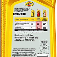 Pennzoil High Mileage Motor Oil 10W-40 – 1 Quart (Pack of 6)