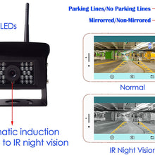 Digital Wireless Backup Camera for Truck RV Camper Vans Trailer, WiFi Rear View Cam 28 IR Lights Night Vision Waterproof Work for iOS Android Tablet, Transmission Distance Upto 100FT, 12-24V