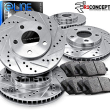 Eline Drill Slot Brake Rotors + Ceramic Pads For 2005 Chevrolet Corvette Base