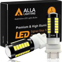Alla Lighting 2800lm T25 3156 3157 LED Bulbs Xtreme Super Bright Reverse, Signal, Brake Stop Tail Lights 3056 4057 4157 3457K 3057 5730 33-SMD, 6000K Xenon White