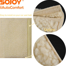 Sojoy 1 Pair of Simulated Sheepskin Seat Belt Shoulder Pads (Beige & Cream)
