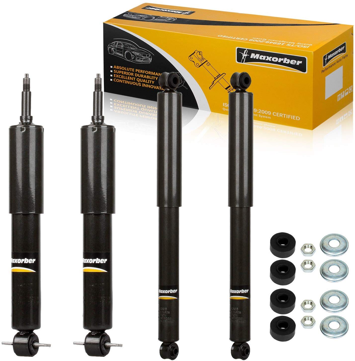 Maxorber Full Set Shocks Struts Absorber Kit Compatible with Ford Ranger RWD 98-11 Replacement for Mazda B2300 B2500 B3000 B4000 98-08 Shock Absorber 344397 344396