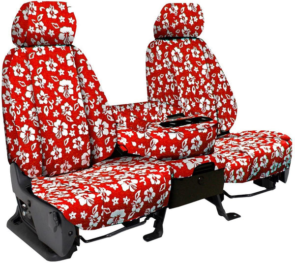 Rear SEAT: ShearComfort Custom Hawaiian Seat Covers for Toyota Corolla (2020-2020) in Black w/Black for 40/60 Split Back Solid Bottom w/Pullout Arm and 3 Adjustable Headrests (LE Model)