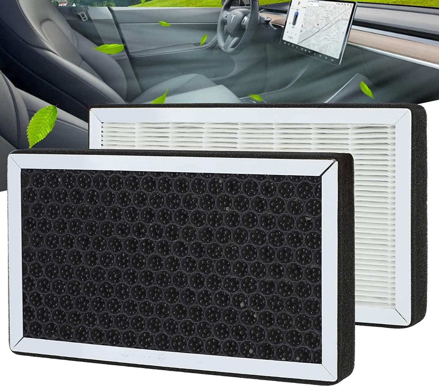 Tesla Model 3 & Y HEPA Air Filters Purifiers with Activated Carbon [ 2 Set ]