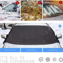 OxGord Windshield Snow Cover Ice Removal Wiper Visor Protector All Weather Winter Summer Auto Sun Shade for Cars Trucks Vans and SUVs Stop Scraping with a Brush or Shovel