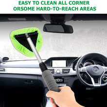 XINDELL Windshield Cleaner Window Windshield Cleaning Tool with Extendable Handle and Washable Reusable Microfiber Cloth Auto Interior Exterior Glass Wiper Car Glass Cleaner Kit (Extendable)