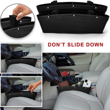Car Gap Filler 2 Pack - Car Organizer Between Seats & Steady Car Seat Gap Filler for Car Seat Gap Organizer Front seat Leather Interior - Car Organizer Front Seat Black Car Side Pocket with 4 Spacer