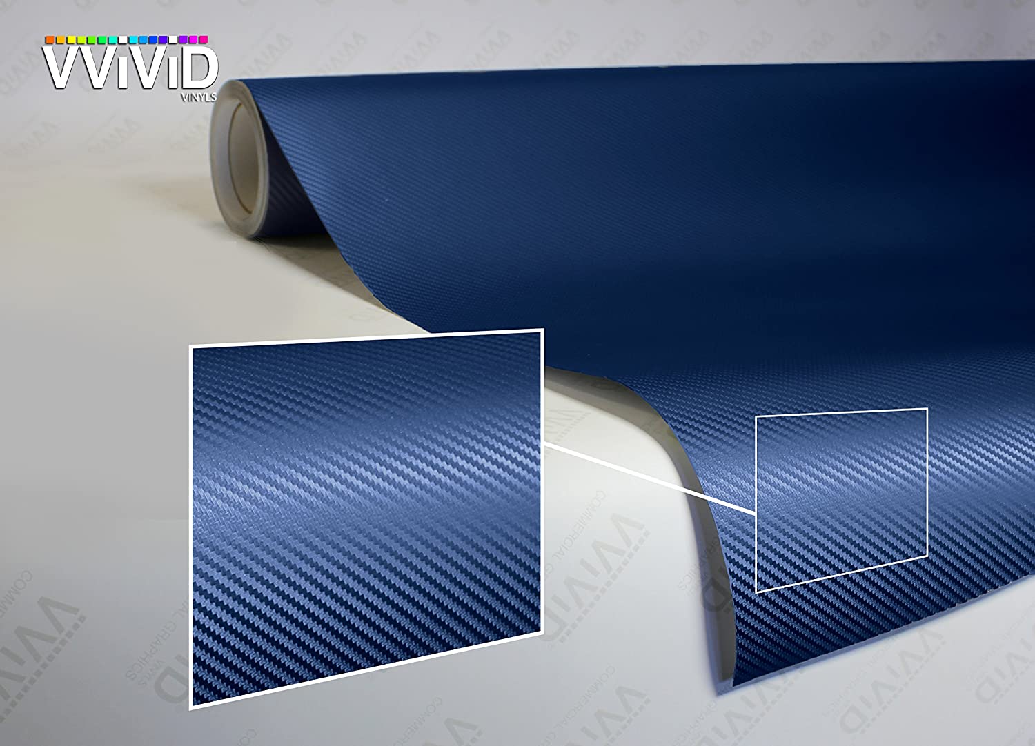 VViViD XPO Dry Navy Blue Carbon Fiber Vinyl Wrap Roll with Air Release Technology (50ft x 5ft)