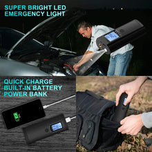 LLIVEKIT Rechargeable Air Compressor Pump Mini, Portable Cordless Tire Pump, Electric Hand Held Car Inflator, Digital LCD LED Light, 2000mAh Power Bank USB Charging, for Motorcycle, Bike, Bicycle