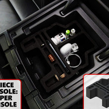 Red Hound Auto Center Console Organizer 3 Piece Set Vehicle Inserts Compatible with Chevy Chevrolet GMC Silverado Sierra 1500 2500 2015 2016 2017 2018 Black Made in USA Fold Down Console Only
