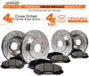 Max Brakes Front & Rear Performance Brake Kit [ Premium Cross Drilled Rotors + Ceramic Pads ] KT044623 | Fits: 2011 11 Toyota Corolla w/Rear Disc Brakes