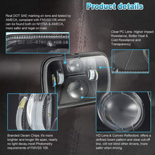 Partsam 5x7 Inch LED Headlights 7x6 Led Sealed Beam Headlamp w/High Low Beam H6054 6054 LED 110W H4 Plug H5054 6054 6052 Compatible with Jeep Wrangler YJ Cherokee XJ Toyota Pickup True DOT (Pair)