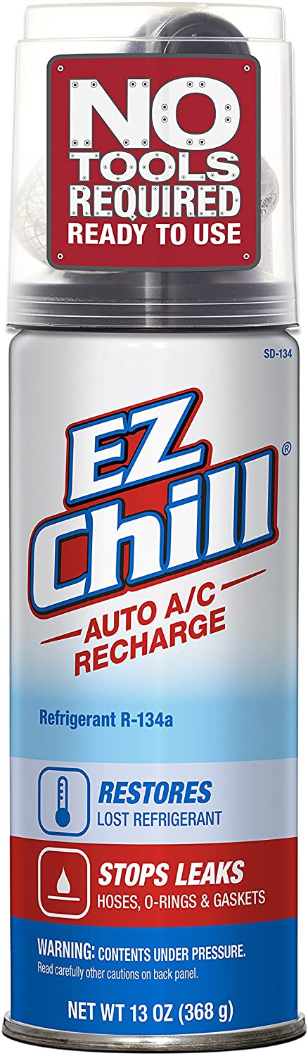 InterDynamics EZ Chill Car Air Conditioner R134A Refrigerant Stop Leak Kit, for Rubber and Metal Leaks in O Rings and Hoses, 13 Oz, SD-134T