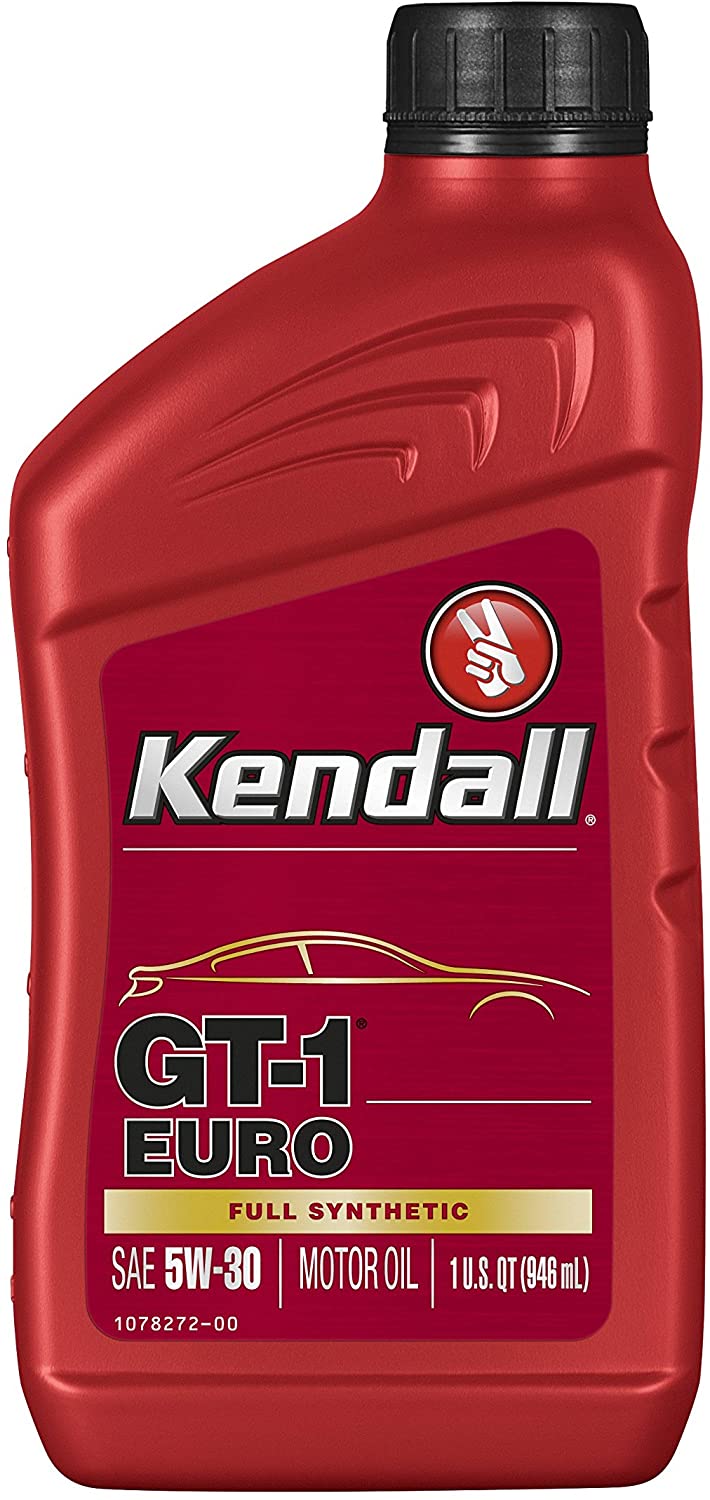 Kendall 1078251-12PK Euro Motor (GT-1 Full Synthetic Oil 5W30-1 Quart), 32. Fluid_Ounces, 12 Pack