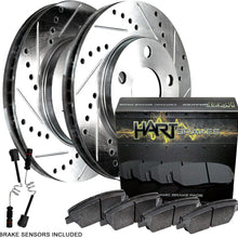 Fits Mercedes-Benz C240, C230 Front Drill Slot Brake Rotors Kit+Ceramic Brake Pads