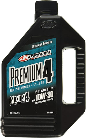 Maxima 30-20901 Premium4 10w30 Motorcycle Engine Oil 1 Liter, 1. Fluid_Ounces