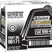 Castrol 06171 EDGE High Mileage 10W-40 Advanced Full Synthetic Motor Oil, 1 Quart, 6 Pack