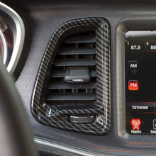 Voodonala for Challenger Center Console Air Condition Outlet Vent Trim Accessories for Dodge Challenger 2015 up (Carbon Fiber Grain, 4ps)