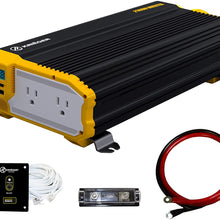 KRIËGER 1100 Watt 12V Power Inverter Dual 110V AC Outlets, Installation Kit Included, Automotive Back Up Power Supply For Blenders, Vacuums, Power Tools MET Approved According to UL and CSA.