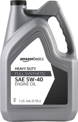 AmazonBasics Full Synthetic Motor Oil, for Heavy Duty Diesel and Gasoline Engines, 5W-40, 1 Gallon