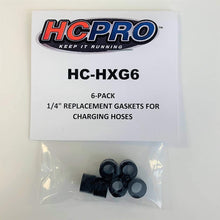 HCPRO HXG6 1/4" Black Rubber Hose Replacement Gaskets for Refrigerant Charging Hoses - Pack of 6 Gaskets