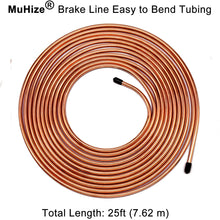 Muhize 25 Ft. of 3/16 Brake Line Tubing Kit - Flexible Copper Tube Roll 25 ft 3/16" (Includes 16 Fittings)