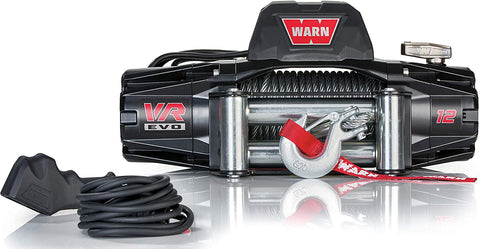 WARN 103252 VR EVO 10 Electric 12V DC Winch with Steel Cable Wire Rope: 3/8