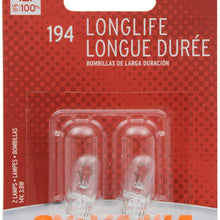 SYLVANIA 194 Long Life Miniature Bulb, (Contains 2 Bulbs)