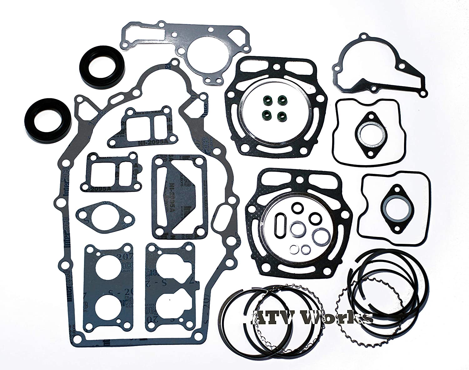 Kawasaki Mule KAF620 Engine Rebuild Kit with 2 Oils Seals & 2 Sets of Piston Rings OEM # 13008-6025