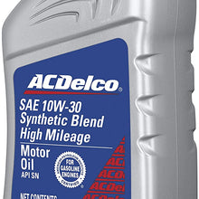 ACDelco 10-9222 Professional High Mileage 10W-30 Synthetic Blend Motor Oil - 1 qt