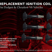 Ignition Coil Pack Set of 6 - Compatible with Dodge & Chrysler V6 2.5L 2.7L 3.5L Vehicles - Replaces 4606869AA - Fits Magnum, Charger, Nitro, Challenger, 300-2006, 2007, 2008, 2009, 2010