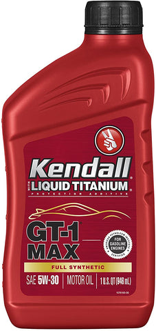 Kendall 1074953 Synthetic Motor Oil (GT-1 MAX Full with Liquid Titanium 5W30-1 Quart), 32. Fluid_Ounces