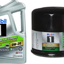 Mobil 1 Advanced Fuel Economy Full Synthetic Motor Oil 0W-20, 5-Quart bundle with Mobil 1 M1-108A Extended Performance Oil Filter