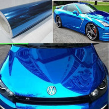 DIYAH Gloss Chrome Mirror Vinyl Car Wrap Sticker with Air Release Bubble Free Anti-Wrinkle 12" X 60" (1 FT X 5FT) (Blue)