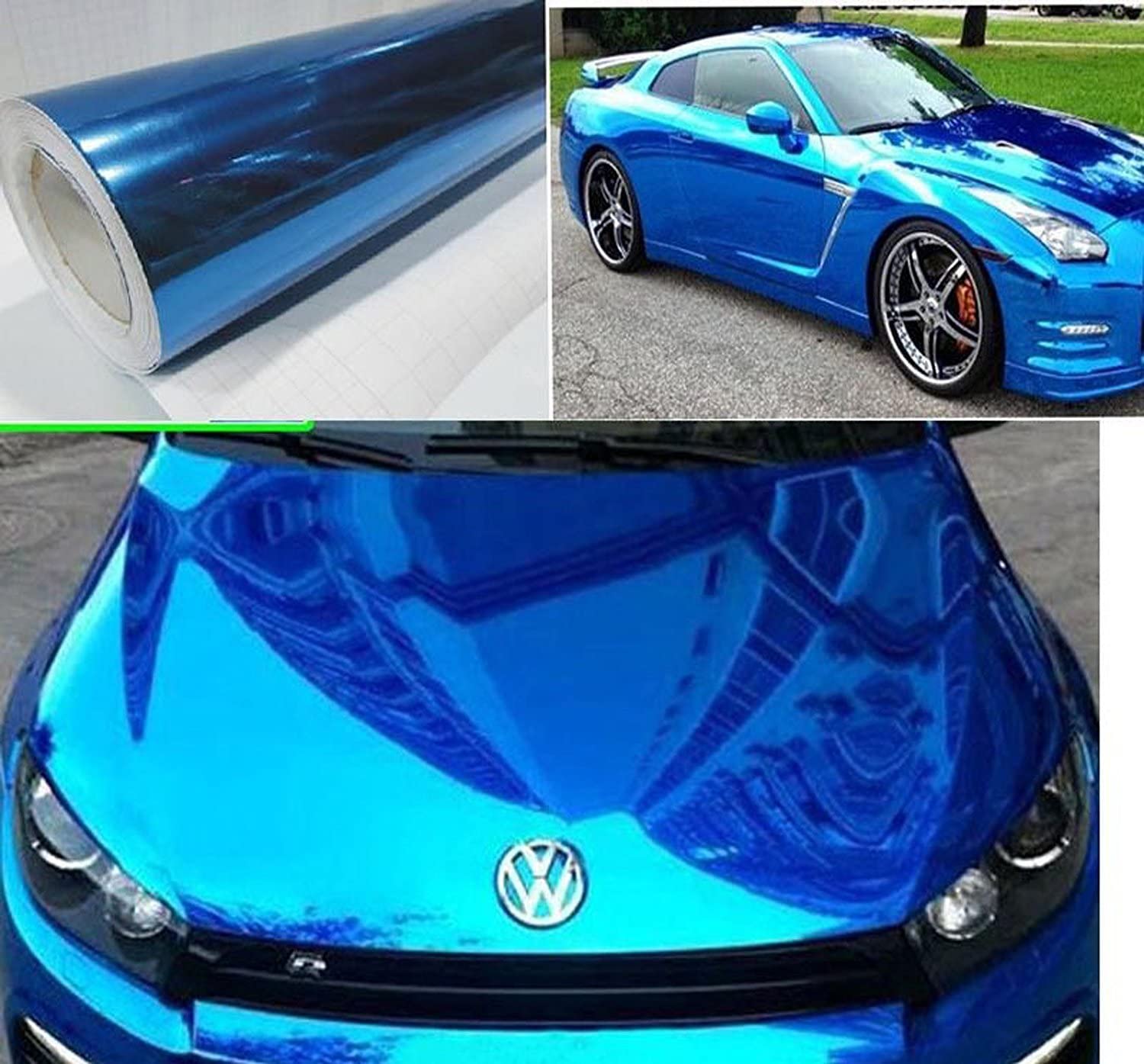 DIYAH Gloss Chrome Mirror Vinyl Car Wrap Sticker with Air Release Bubble Free Anti-Wrinkle 12