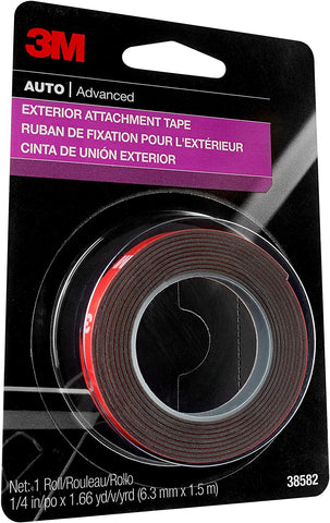 3M Exterior Attachment Tape, 38582, 1/4 in x 5 ft