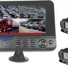 4Ucam TWO Digital Wireless Camera + 7" Monitor Quad-view Split screen for Bus, RV, Trailer, Motor Home, 5th Wheels and Trucks Backup or Rear View