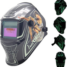 ATF Solar Powered Auto Darkening Welding Helmet Luminous and Ultra High Definition Welding Hood With Adjustable Shade Range DIN4/9-13,With +2.00 Magnifying Welding Lens.