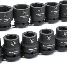 GEARWRENCH 10 Pc. 1/2" Drive 6 Point Deep Universal Impact SAE Socket Set - 84943N, Black