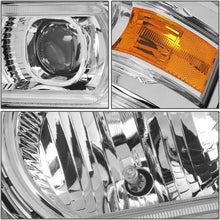 For Chevy Silverado 1500 Pair LED DRL+U Tube Bar Projector Headlight/Lamp Chrome/Amber