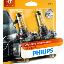 Philips H11 Vision Upgrade Headlight Bulb with up to 30% More Vision, 2 Pack,12362PRB2