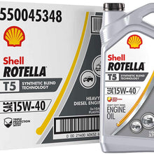 Shell Rotella T5 Synthetic Blend 15W-40 Diesel Engine Oil (1 Gallon, Case of 3)