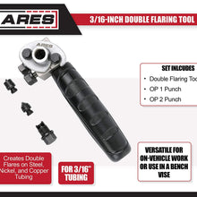 ARES 18025-3/16-Inch Double Flaring Tool - Includes Flaring Tool and Op1/Op2 Punch - for Creating Double Flares on 3/16-Inch Steel, Nickel & Copper Tubing