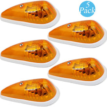 5 Pack Kaper White Base Teardrop Amber Roof Light Truck Cab Clearance Marker Light Turn Signal Light Complete (5)