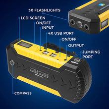 Battery Jumper Charger Pack with Cables: Jump Start any Car or Automotive Vehicles.Portable Starter 12V 18000 mAh Power Box 800 A Peak for Auto and Motorcycle Jumpstart.Batteries Emergency Booster Kit