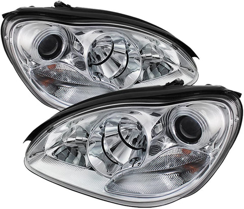 Spyder 5070036 Mercedes Benz S-Class 03-06 Projector Headlights - Xenon/HID Model Only (Not Compatible With Halogen Model) - Chrome - High H7 (Included) - Low D2R (Not Included)