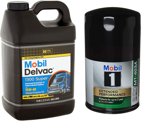 Mobil 1 Mobil Delvac 15W-40 Heavy Duty Diesel Oil, 2.5-Gallon Bundle M1-403A Extended Performance Oil Filter